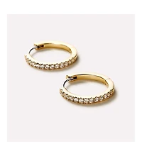 Ana Luisa Gold Huggie Hoop Earrings - Pave Huggie Hoops Medium