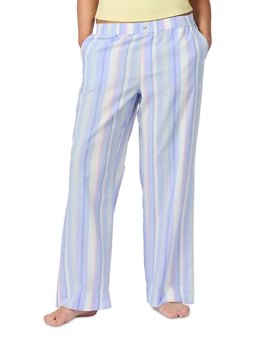 Gap Women's Striped Poplin Pajama Pants, Exclusively at Macy's