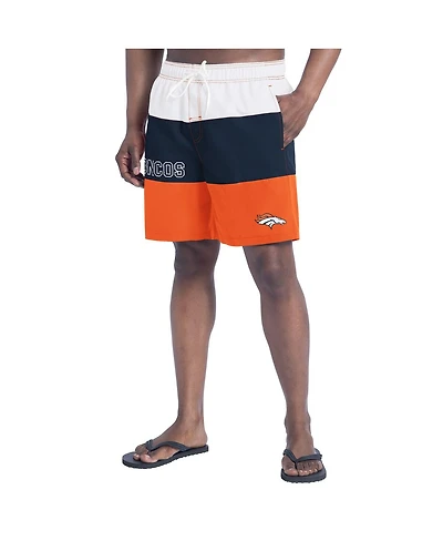 G-iii Sports by Carl Banks Men's Orange/Navy Denver Broncos Sunrise Volley Swim Shorts