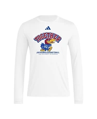 Adidas Men's White Kansas Jayhawks Together On-Court Pregame Long Sleeve T-Shirt