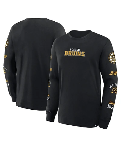 Fanatics Men's Black Boston Bruins Boxed Legacy Long Sleeve T-Shirt