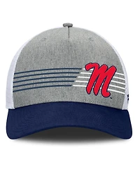 Fanatics Men's Heather Gray/Navy Ole Miss Rebels Profile Trucker Adjustable Hat