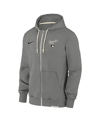 Nike Men's Charcoal Kansas City Royals Authentic Collection Travel Performance Full-Zip Hoodie