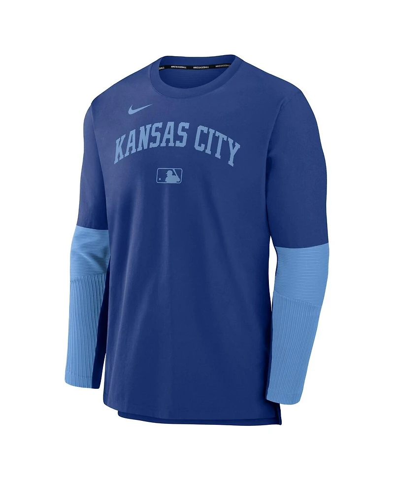 Nike Men's Royal/Light Blue Kansas City Royals Authentic Collection Player Lightweight Performance Long Sleeve Top
