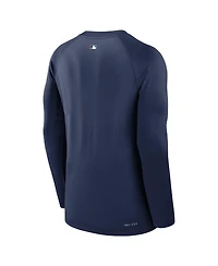 Nike Men's Navy Seattle Mariners Authentic Collection Game Time Raglan Performance Long Sleeve T-Shirt