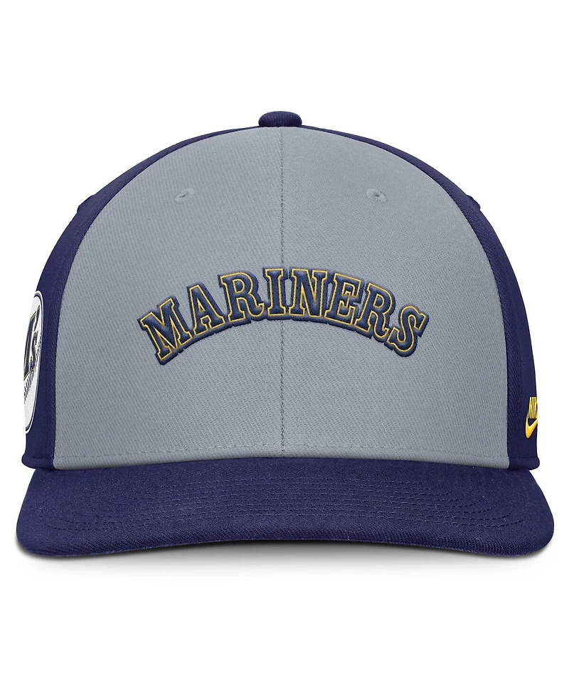 Nike Men's Gray/Navy Seattle Mariners Pro Performance Snapback Hat