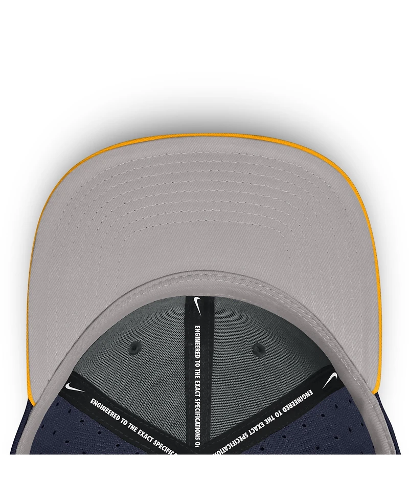Nike Men's Navy West Virginia Mountaineers On-Field Dugout True Performance Fitted Hat
