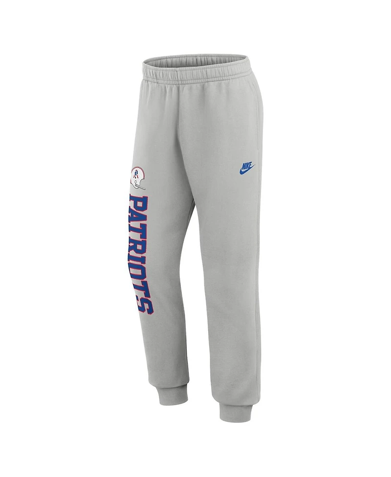 Nike Men's Silver New England Patriots Rewind Club Fleece Joggers Pants