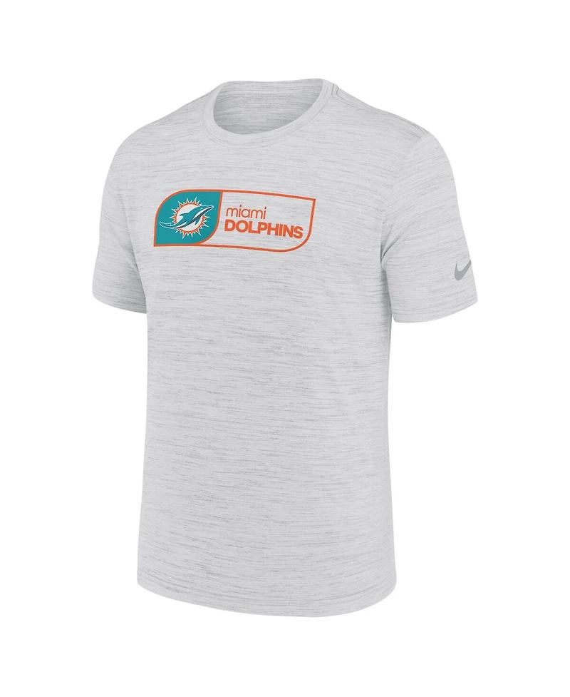 Nike Men's White Miami Dolphins Big Tall Velocity Jock Tag Performance T-Shirt