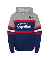 Mitchell & Ness Big Boys and Girls Navy Washington Capitals Head Coach Pullover Hoodie