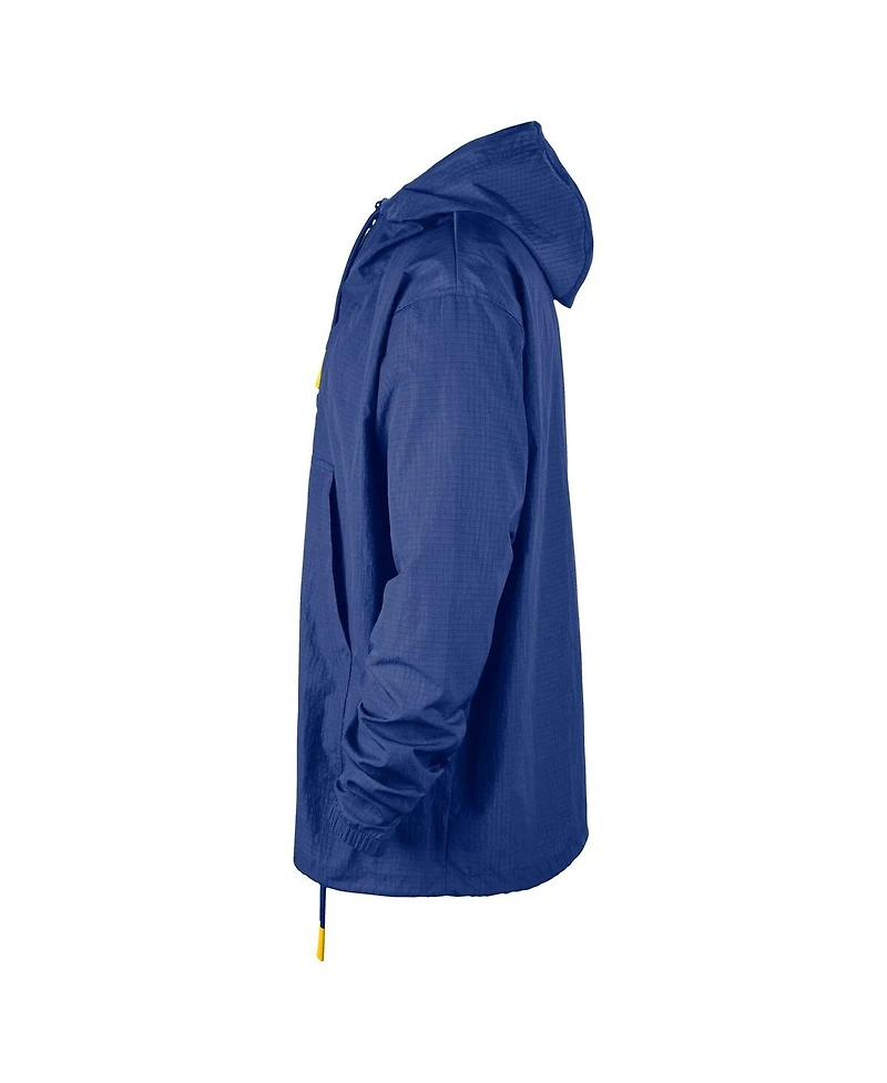 Nike Men's Royal Golden State Warriors Courtside Premium Club Anorak Quarter-Zip Pullover Hoodie