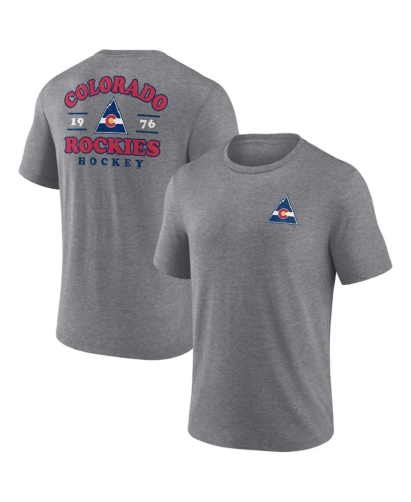 Fanatics Men's Heather Gray Co Rockies Vintage Hockey Winger Tri-Blend T-Shirt