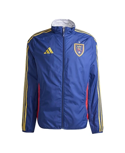 Adidas Men's Blue/White Real Salt Lake 2025 Anthem Reversible Full-Zip Jacket