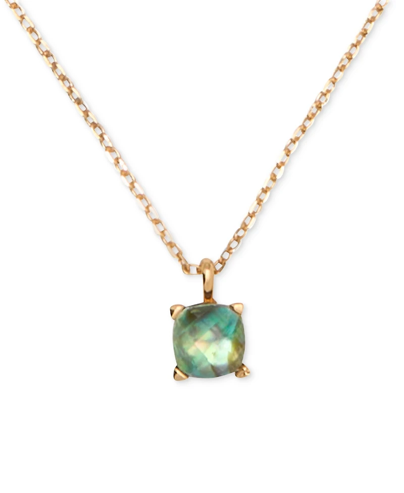 Kate Spade New York Gold-Tone Cubic Zirconia Pendant Necklace, 16" + 3" extender