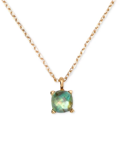 Kate Spade New York Gold-Tone Cubic Zirconia Pendant Necklace, 16" + 3" extender