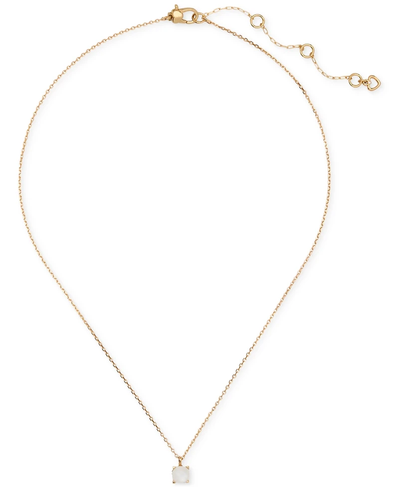 Kate Spade New York Gold-Tone Cubic Zirconia Pendant Necklace, 16" + 3" extender