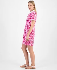 Nautica Jeans Women's Printed Zip Polo Dress