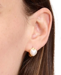 Kate Spade New York Gold-Tone Small Cubic Zirconia Heart Huggie Hoop Earrings, 0.51"
