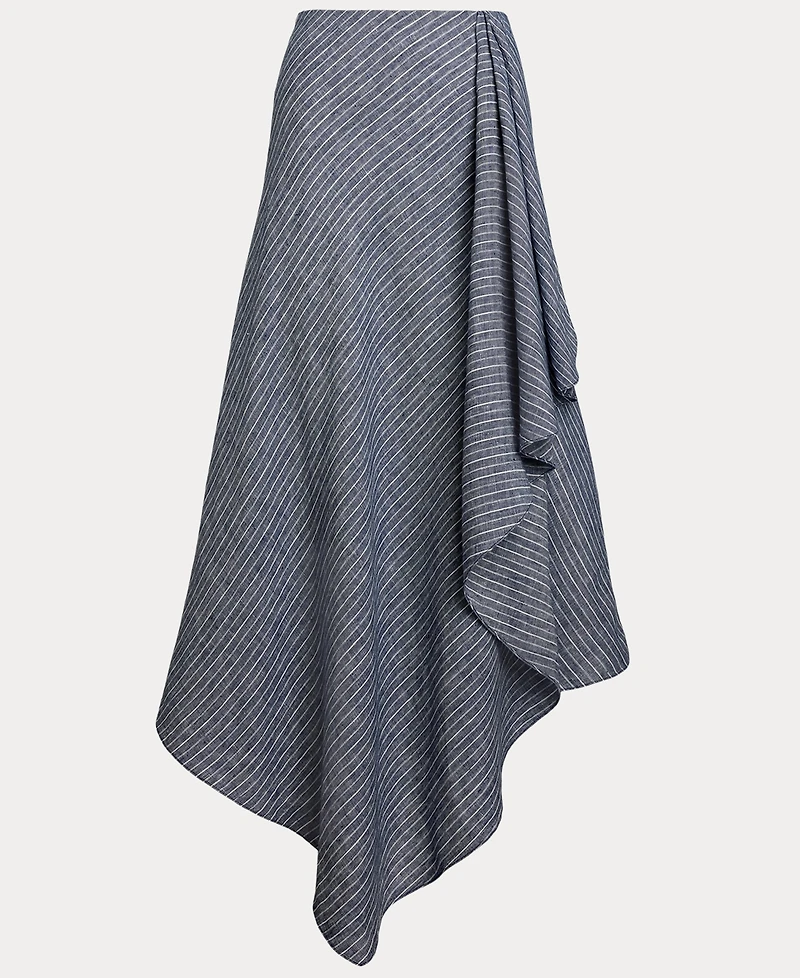 Lauren Ralph Lauren Women's Striped Linen A-Line Midi Skirt