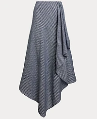 Lauren Ralph Lauren Women's Striped Linen A-Line Midi Skirt