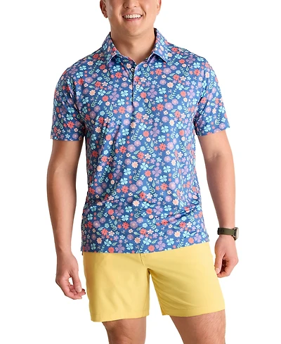 Chubbies Men's The Spring Pedal Classic-Fit Printed Performance Polo Shirt
