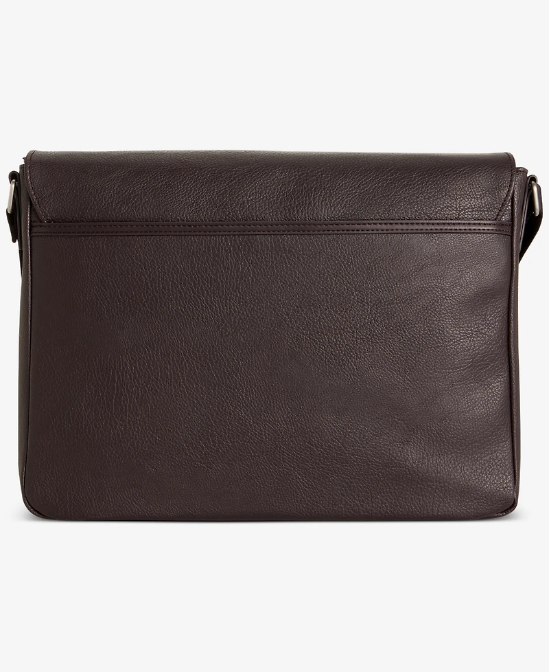 Tommy Hilfiger Men's Pebble Faux-Leather Leo Messenger Bag