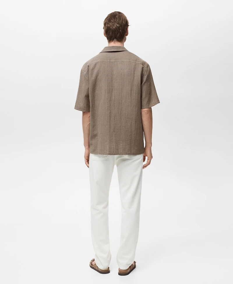 Mango Men's Slim-Fit Cotton-Blend Shirt