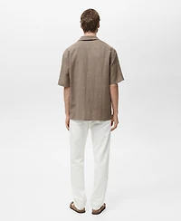 Mango Men's Slim-Fit Cotton-Blend Shirt