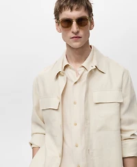 Mango Men's Slim-Fit Linen Overshirt