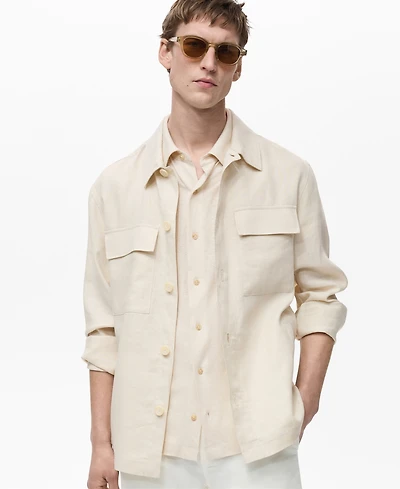 Mango Men's Slim-Fit Linen Overshirt