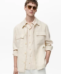 Mango Men's Slim-Fit Linen Overshirt