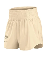 Nike Women's Beige Iowa Hawkeyes Performance One High-Rise Shorts