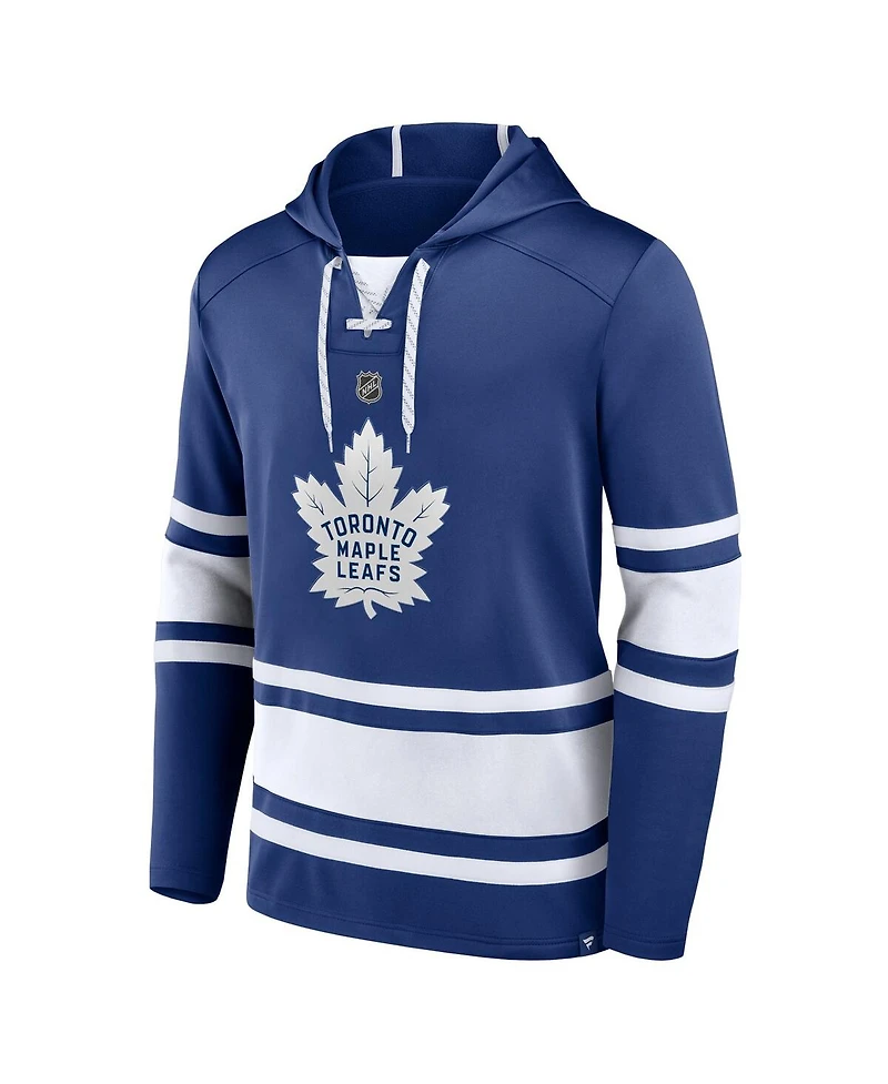 Fanatics Men's Mitch Marner Blue Toronto Maple Leaf's Name Number Lace-Up Pullover Hoodie