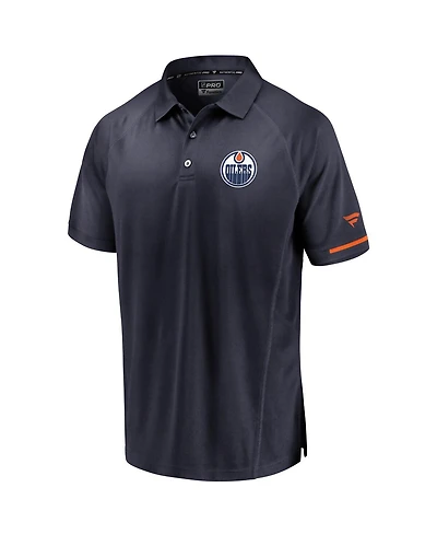 Fanatics Men's Navy Edmonton Oilers Authentic Pro Rink Side Polo Shirt