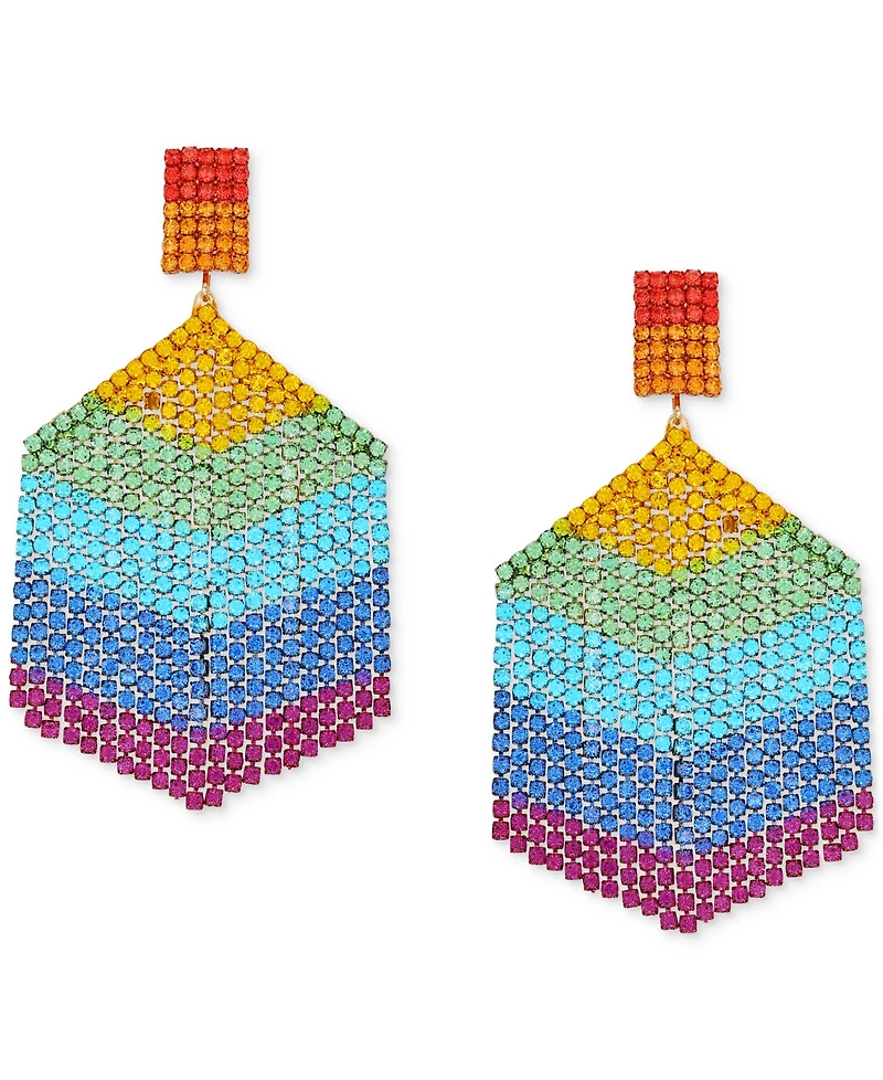 Guess Mixed Stone Hexagon Chandelier Earrings