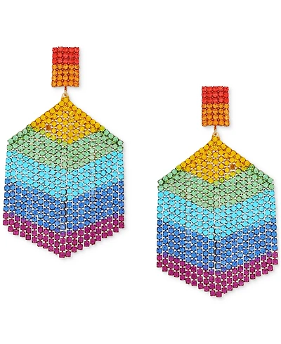 Guess Mixed Stone Hexagon Chandelier Earrings