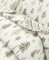 Linery & Co. Rustic Lodge Trees Microfiber Quilt Set With Shams
