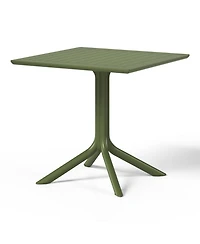 31.5" Square Outdoor Plastic Resin Patio Dining Table for 4