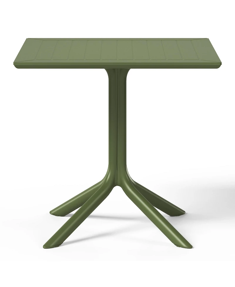 31.5" Square Outdoor Plastic Resin Patio Dining Table for 4