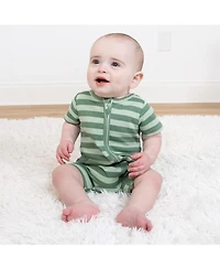 The Peanutshell Baby Boys Rompers - 2 Pack, Green Dino