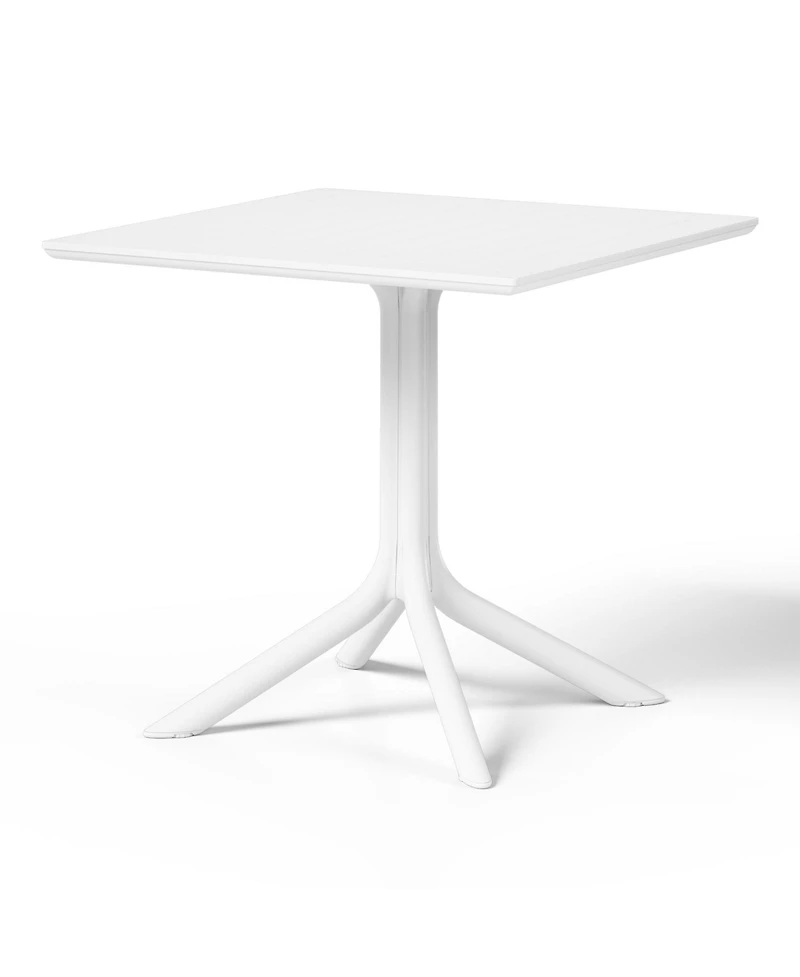 5-Piece Resin Square Patio Dining Table Set with Stackable Patio Dining Chairs