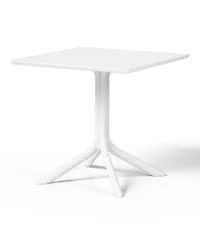 5-Piece Resin Square Patio Dining Table Set with Stackable Patio Dining Chairs