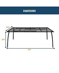 in Rectangle Metal Patio Outdoor Dining Table