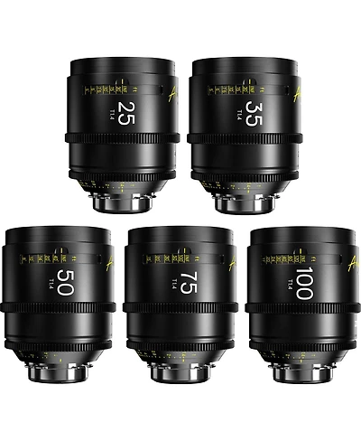 Dzofilm Arles Prime Cine 5-Lens Kit with 25mm, 35mm, 50mm, 75mm & 100mm T1.4 Lens for Pl Mount