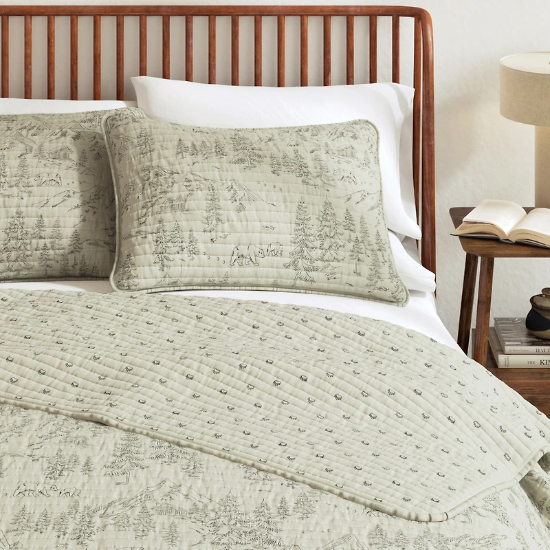 Linery & Co. Lodge Printed Microfiber Quilt Set with Shams