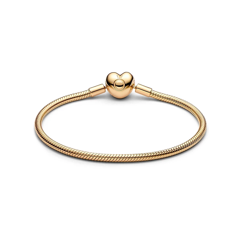 Pandora Gold-Plated Moments Heart Clasp Snake Chain Bracelet