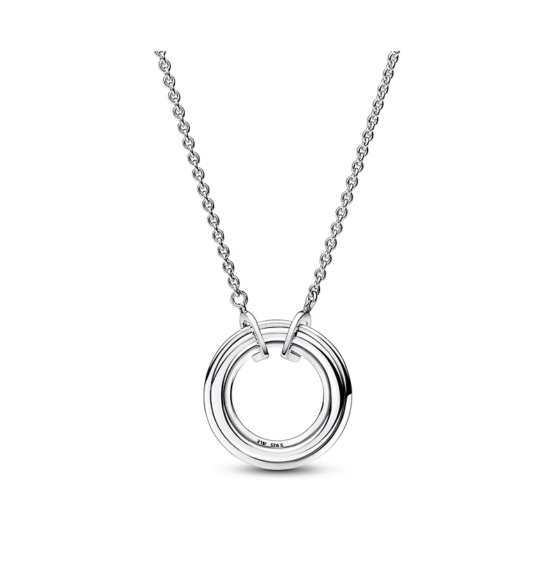 Pandora Signature Two-Tone Logo Pave Pendant Necklace