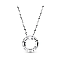 Pandora Signature Two-Tone Logo Pave Pendant Necklace
