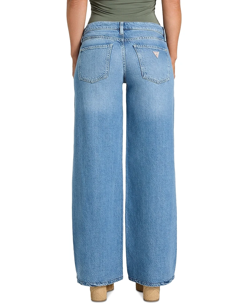 Guess Women's Mid Rise Wide-Leg Palazzo Jeans