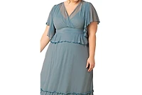 Kiyonna Plus Graceful Tiered Mesh Gown